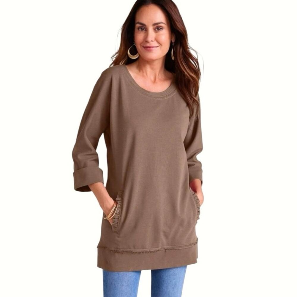 Soft Surroundings Women’s Medium Grey Peruvian Pullover